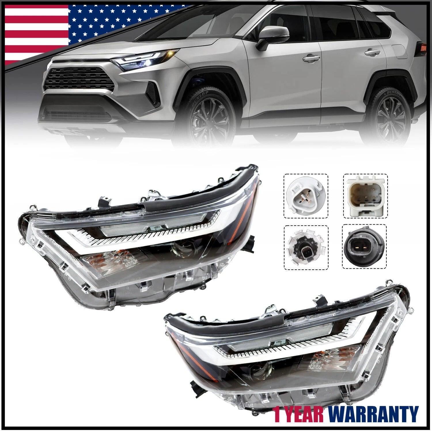 LED Headlight Assembly Pair for Toyota RAV4 (2022–2024) 811500R350 811100R350