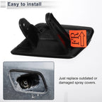 Front Right Side Bumper Headlight Washer Nozzle Cover Cap for BMW 335i GT Black