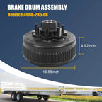 Trailer Hub Brake Drum for 8K Axle (12-1/4"x3-3/8")