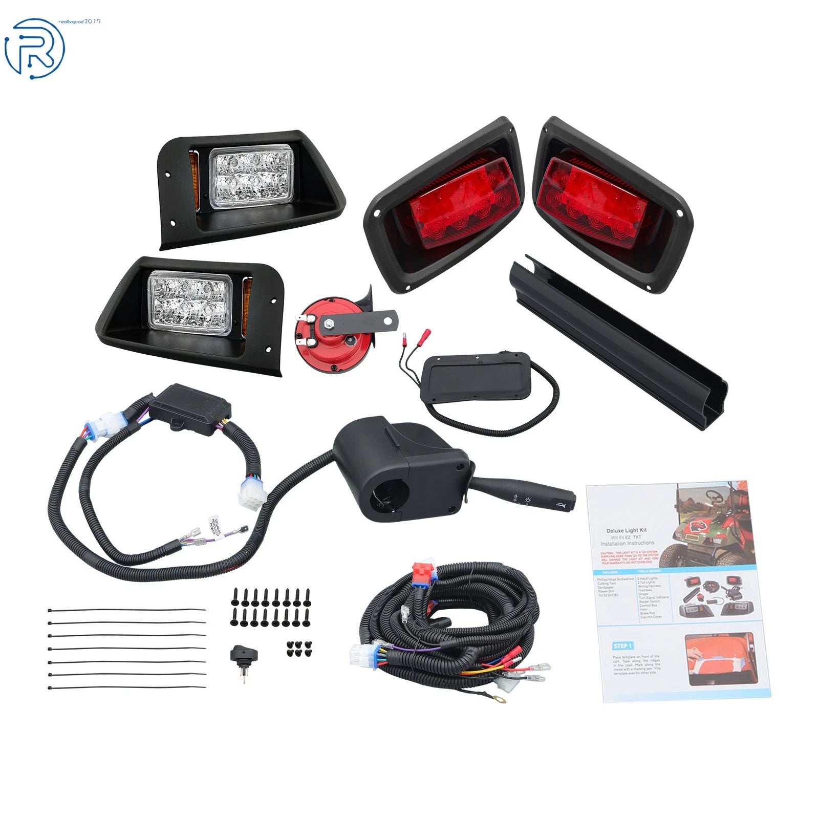 Street Legal Kit w/Turn Signal Switch for EZGO TXT (1996–2013) LED Light Kit