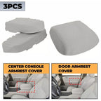 2X Door Panel + 1X Console Lid Armrest Cover for Honda Pilot (2009–2015) Gray