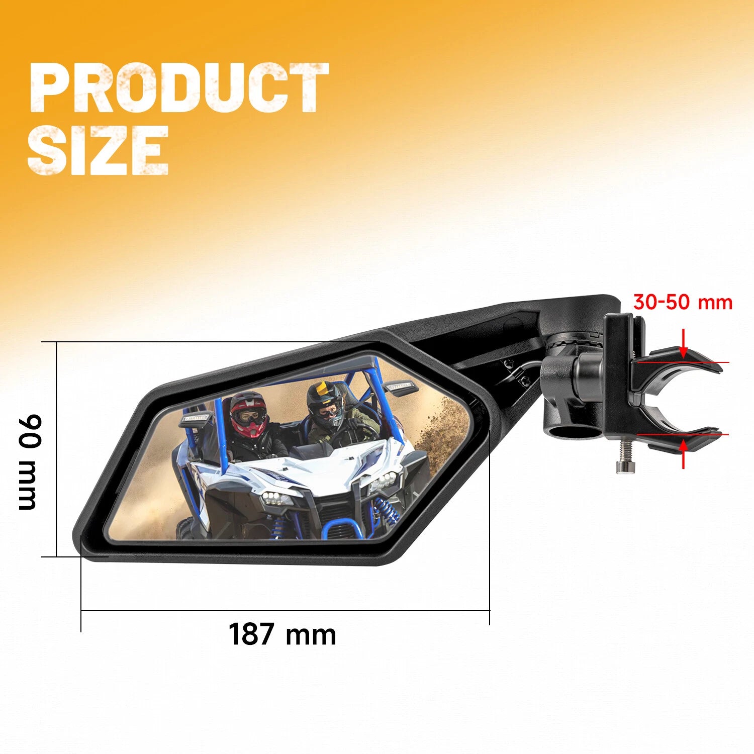 UTV Rear View Side Mirror with Turn Signal LED Light for UTV (2015–2023)