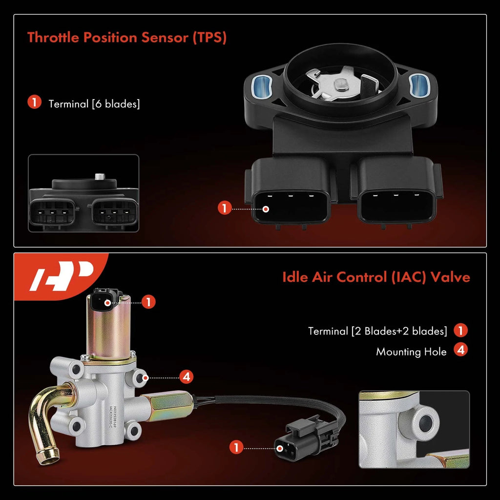 2X Idle Air Control Valve & Throttle Position Sensor for Nissan