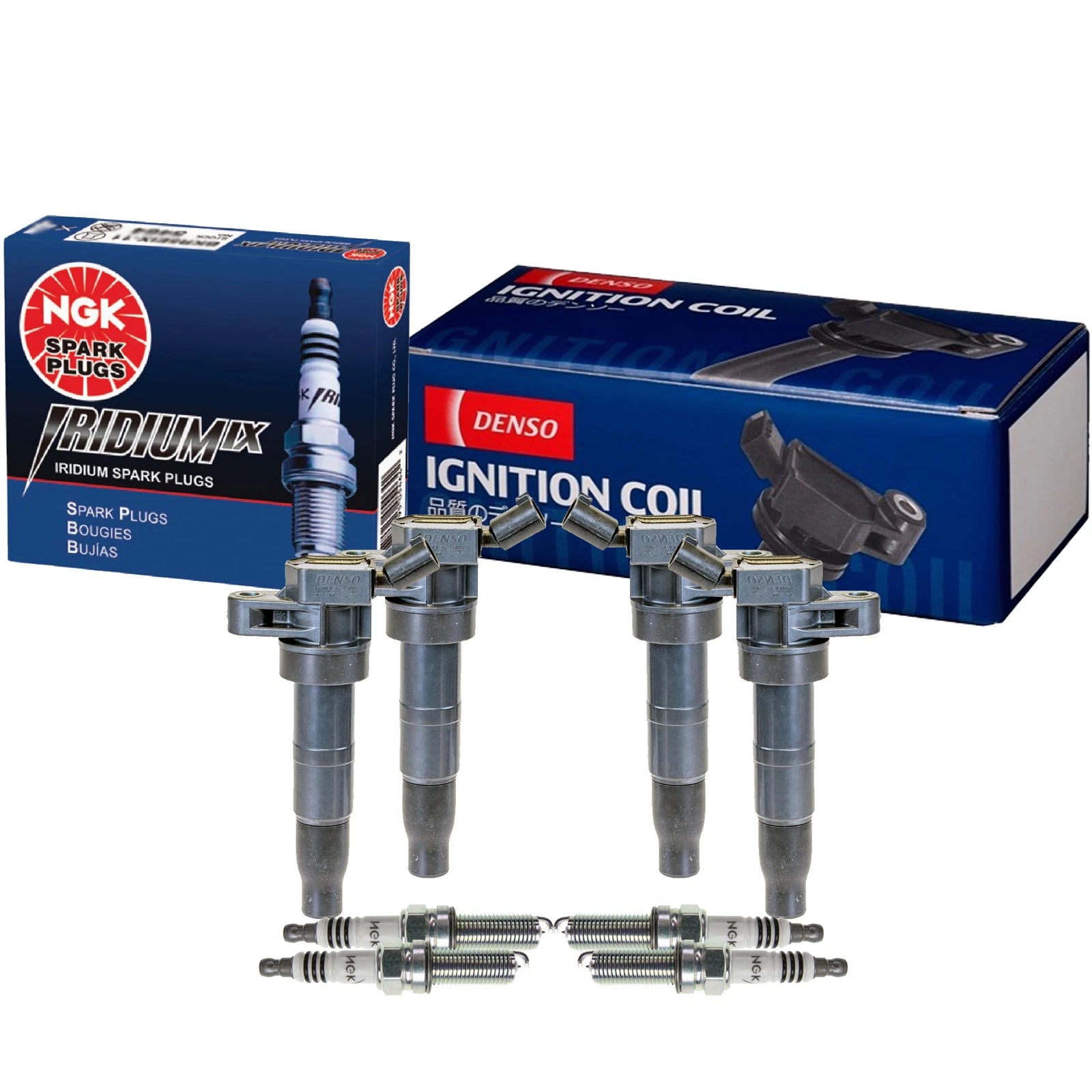 Set of 4 Ignition Coils & 4 Iridium IX Spark Plugs for Hyundai Kia 2.4
