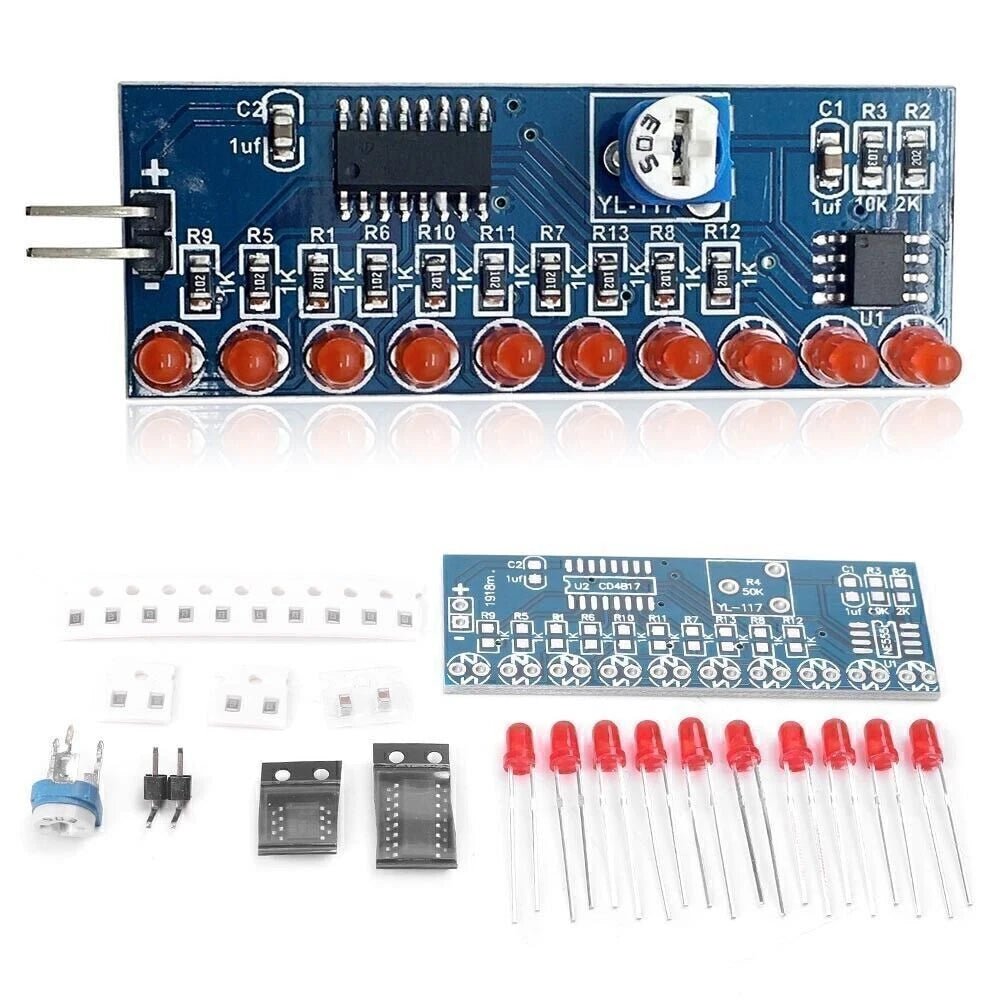 LED Flow Light Kit for NE555 + CD4017 (DIY)