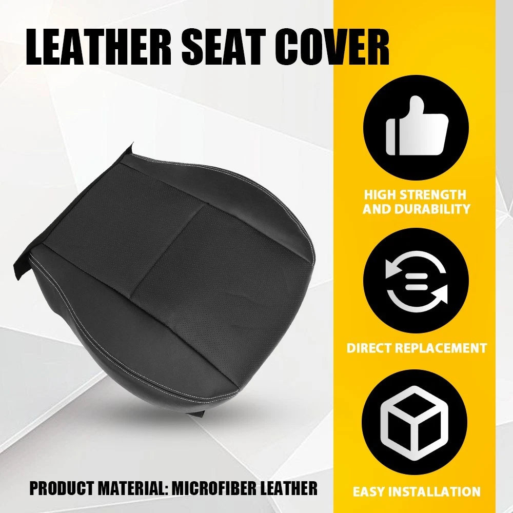 Front Left Bottom Leather Seat Cover for Subaru Forester (2014–2016) Black EV