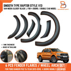 Matte Black Fender Flare Arch for Ford Ranger MK2 PX2 2015-2018 ()