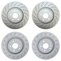 Brake Rotors Kit 360mm Front & 330mm Rear for Mercedes C215 CL55 AMG W220 S55 AMG