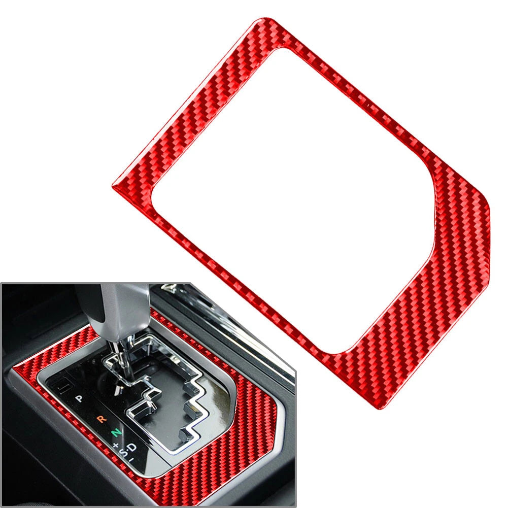 Red Carbon Fiber Gear Shift Panel Cover Trim for Toyota Tundra (2014–2021)