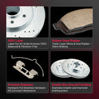 Front Drilled & Slotted Brake Rotors Ceramic Pads Kit for Ford F-150 (2004–2008)