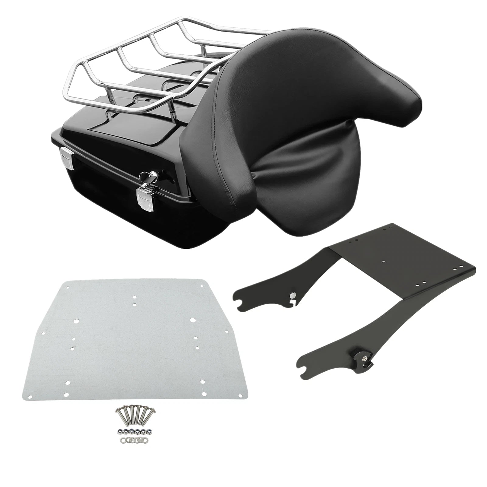 Chopped Trunk Backrest Mount Rack Plate for Harley Street Road Glide (1997–2008)