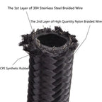 Fuel Line Hose Kit for Universal Applications (16FT, 6AN, Braided)