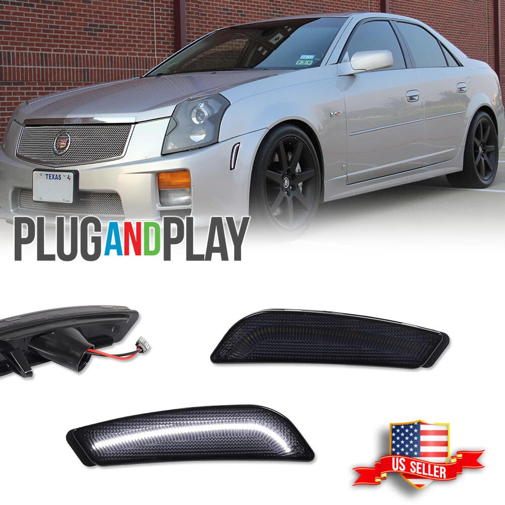 Smoke Lens LED Side Marker Lights for Cadillac CTS CTS-V (2003–2007)