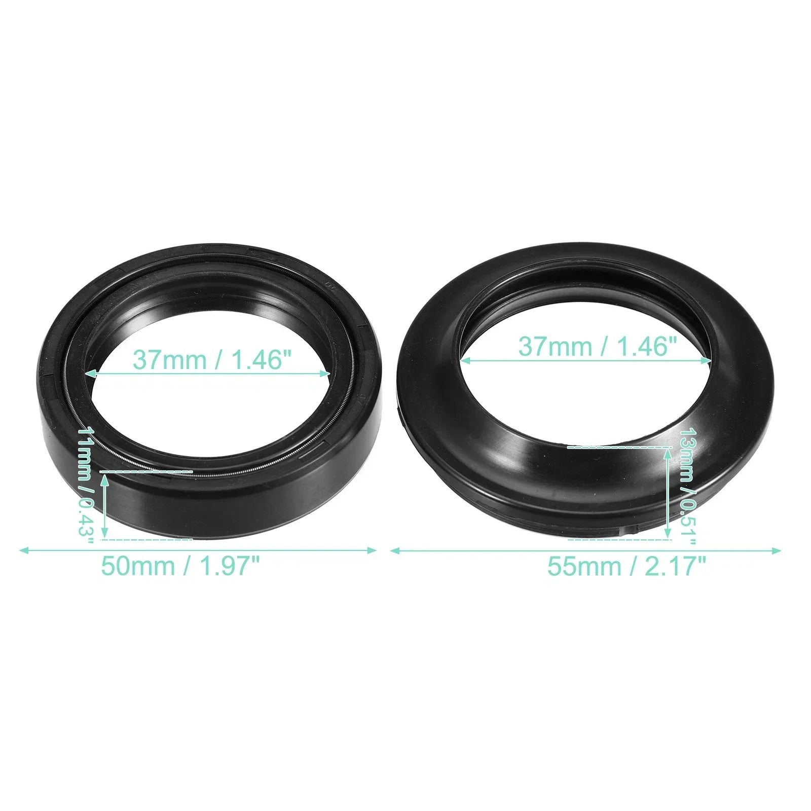 50mm x 37mm x 11mm Motorcycle Front Fork Shock Oil Seal for Honda CBR250R (2011-2013)