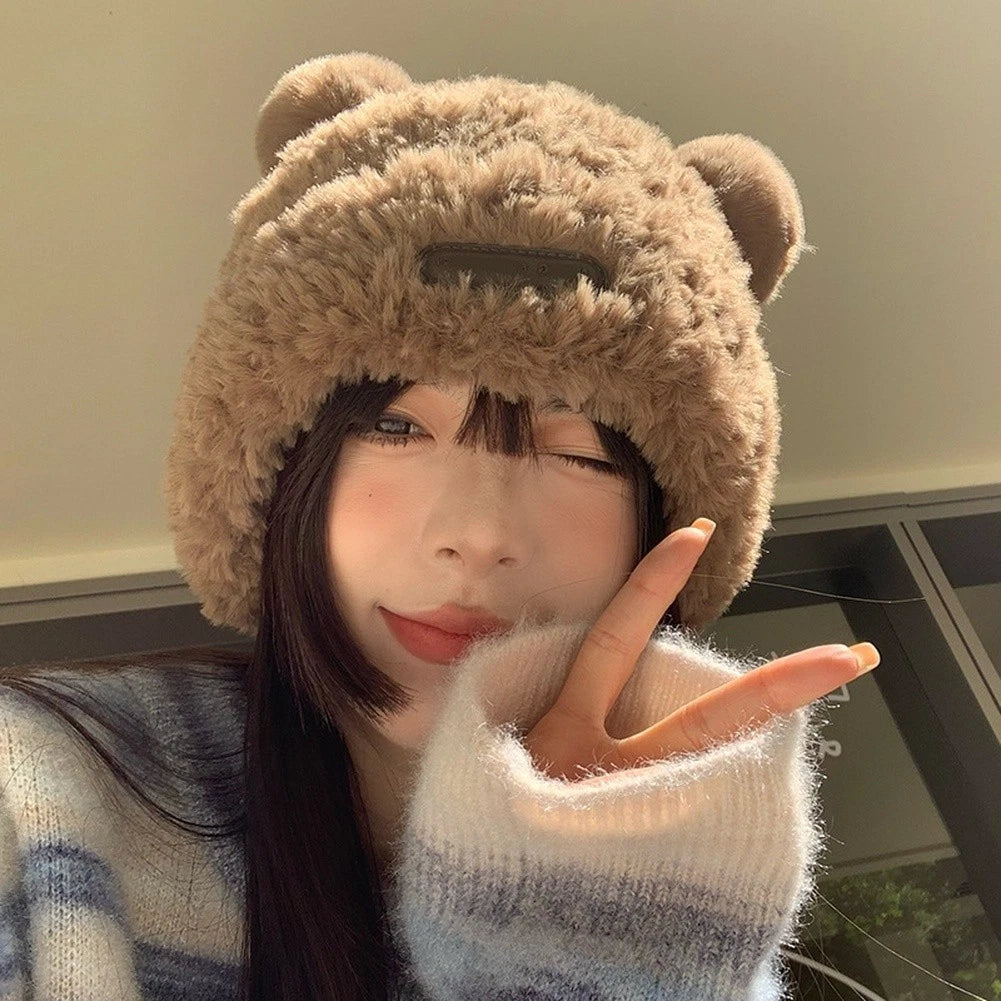 Winter Knitted Beanie for Women with Bear Ears (2023)