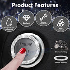 2x Push Start Button Bling Ignition Ring Sticker for Toyota (2014-2016)