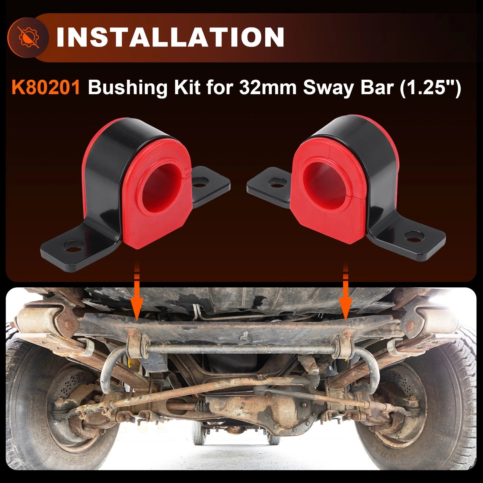 Front Sway Bar Bushings for Ford F250 F350 (1999–2006) K80201