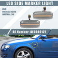 2X Clear Lens LED Side Marker Amber Light 8E0949127 for Audi A4 (2002–2009)