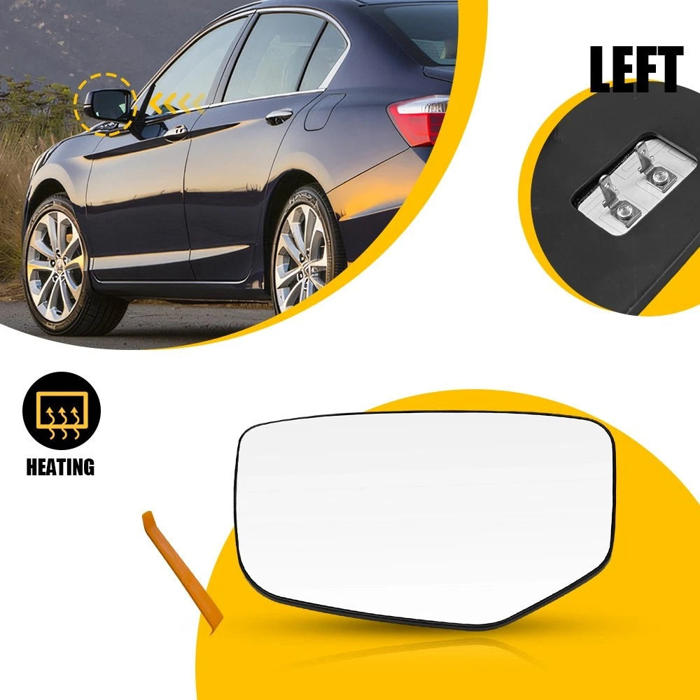 Heated Driver Left Side Mirror Glass for Honda Accord (2008–2012)