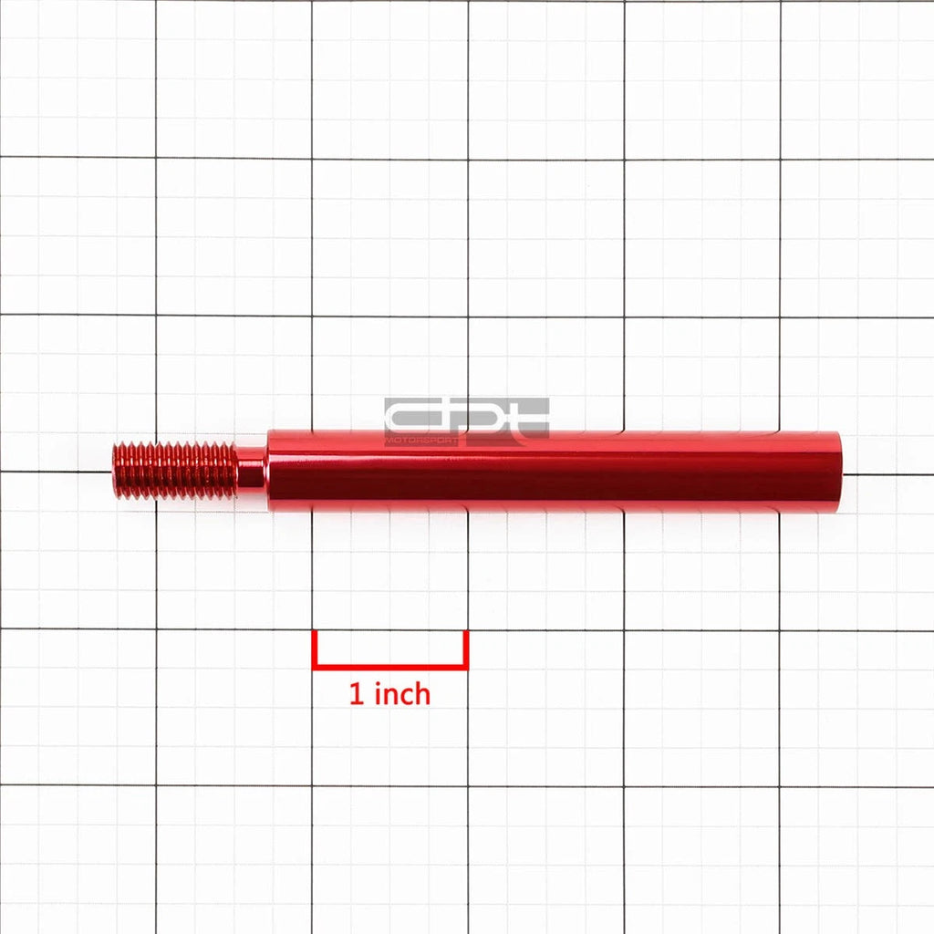 M10 X 1.5 Red Aluminum MT Stick Shifter Lever/Shift Knob 3.75" Extension