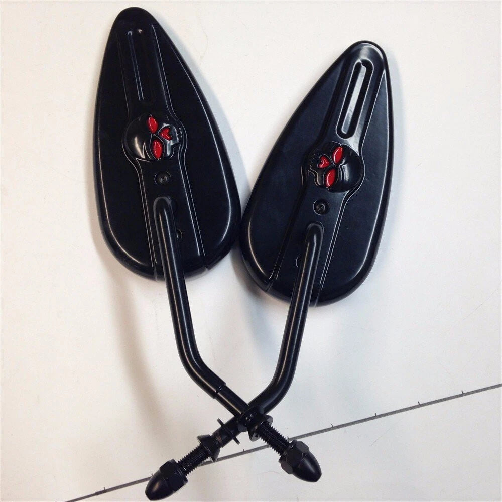 Black Skull Zombie Side Racing Mirrors for Harley Electra Glide Special (2017–2023)