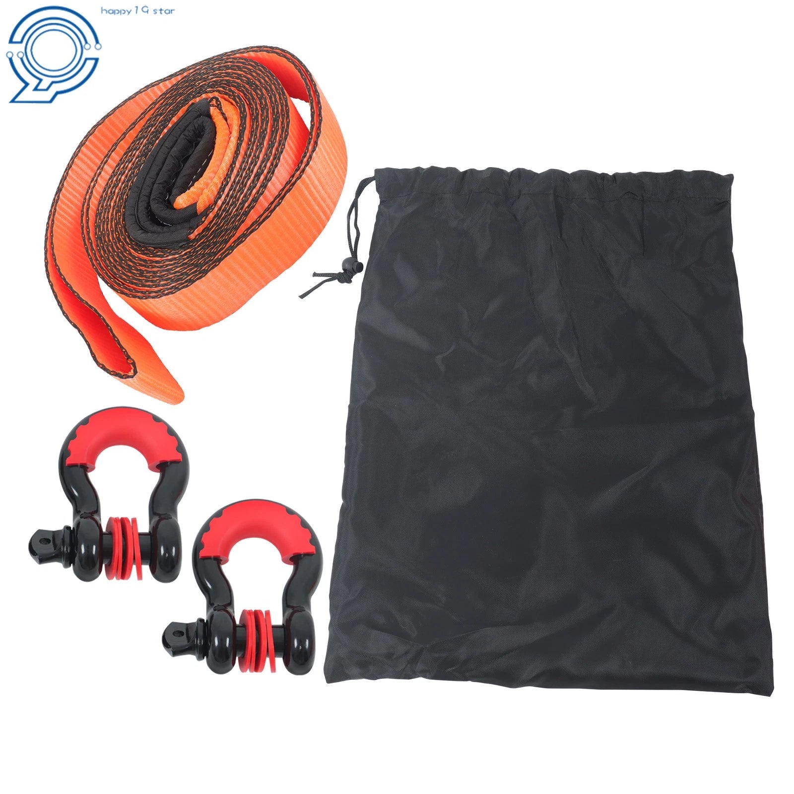 Recovery Tow Strap Kit with Anti-Theft D-Ring Shackle (2 Pieces)