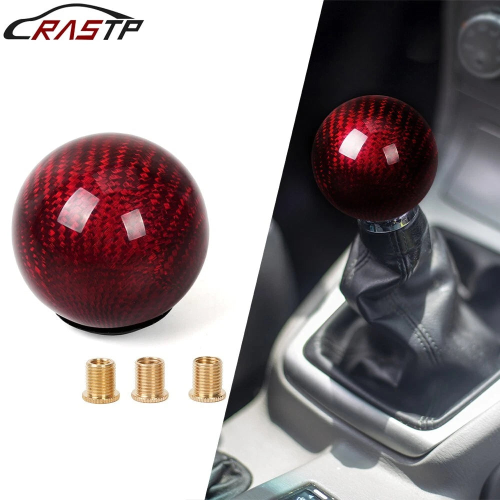 Carbon Fiber Manual Gear Shift Knob for Universal Fit (2X)
