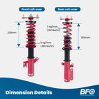 Coilovers Suspension Kit for Toyota Camry (2007–2011) Lexus ES350 (2007–2012)