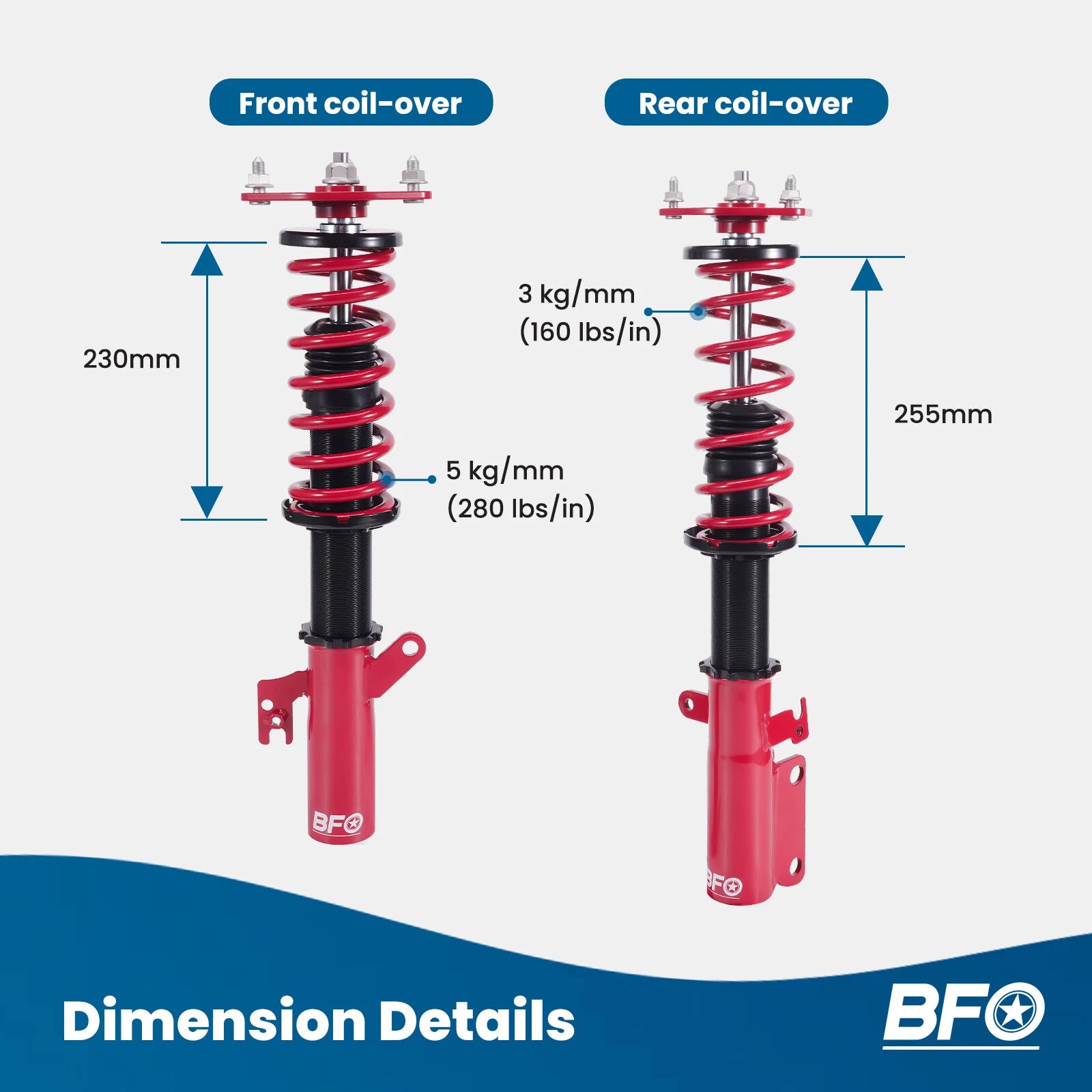 Coilovers Suspension Kit for Toyota Camry (2007–2011) Lexus ES350 (2007–2012)