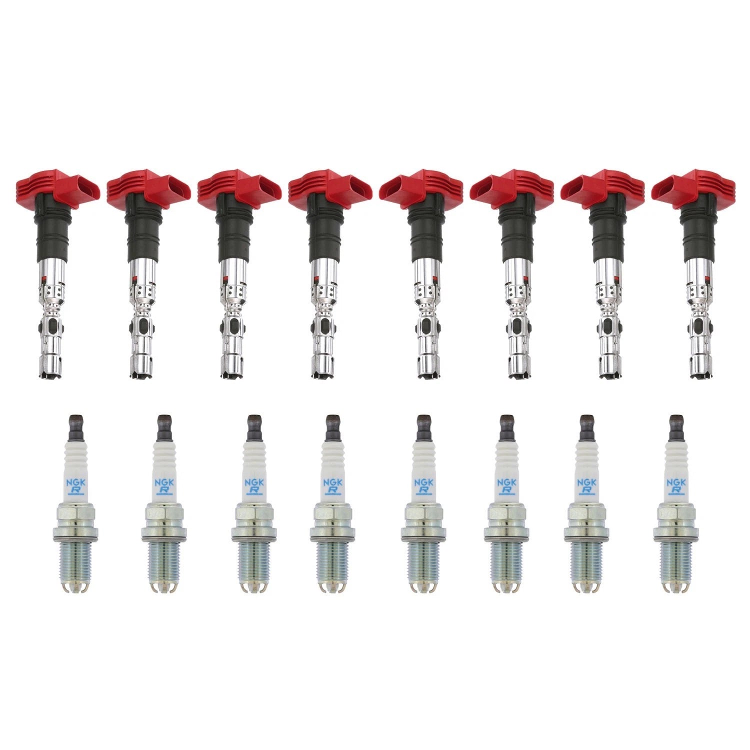 Set of 8 Ignition Coils & NGK Platinum Spark Plugs for Cayenne Touareg (2003–2010)