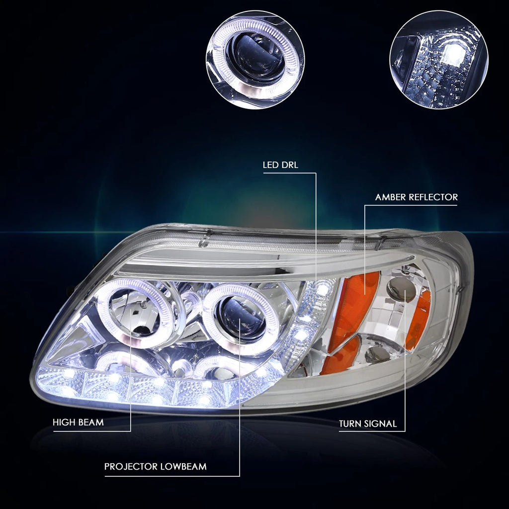 Halo Ring LED Projector Headlight for Ford F150 (1997–2003)