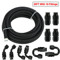 10AN E85 Nylon Braided PTFE Fuel Line Kit for Fuel Lines (10–20 ft)