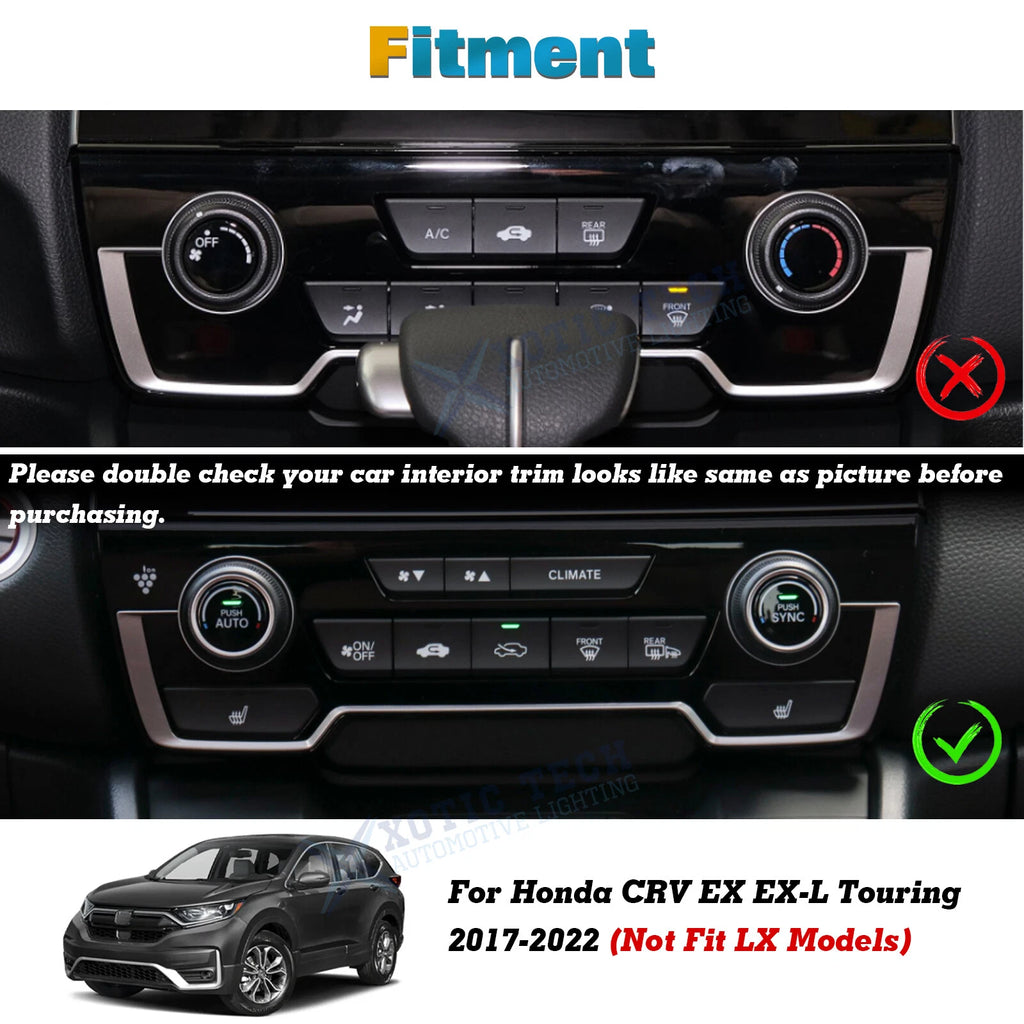 Carbon Fiber Look Console AC Climate Control Panel Cover for Honda CR-V (2017-2022)