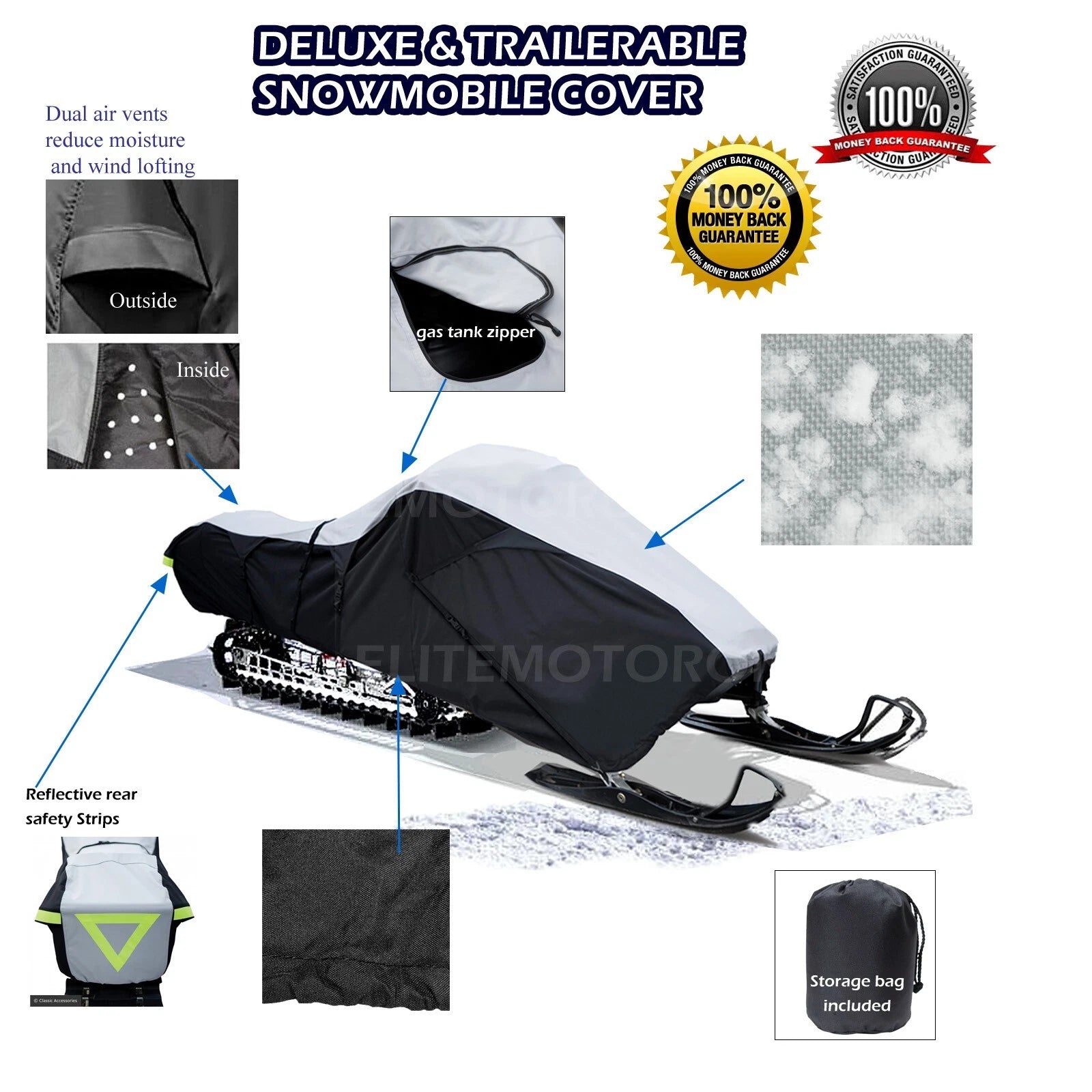 Heavy Duty Trailerable Snowmobile Cover for Ski Doo MXZ X XRS