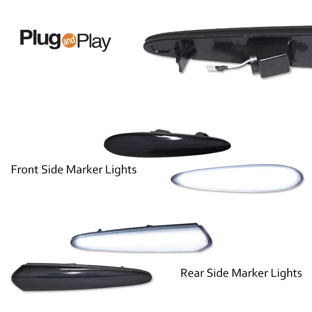 Front & Rear White LED Side Marker Lamps for Nissan Maxima (2000–2003)