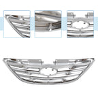 Front Hood Bumper Grille for Hyundai Sonata (2011) No.863503S100 Silver Tone