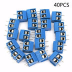 40pcs 2-Pin Screw Terminal Block Connector for Panel PCB Mount (300V)