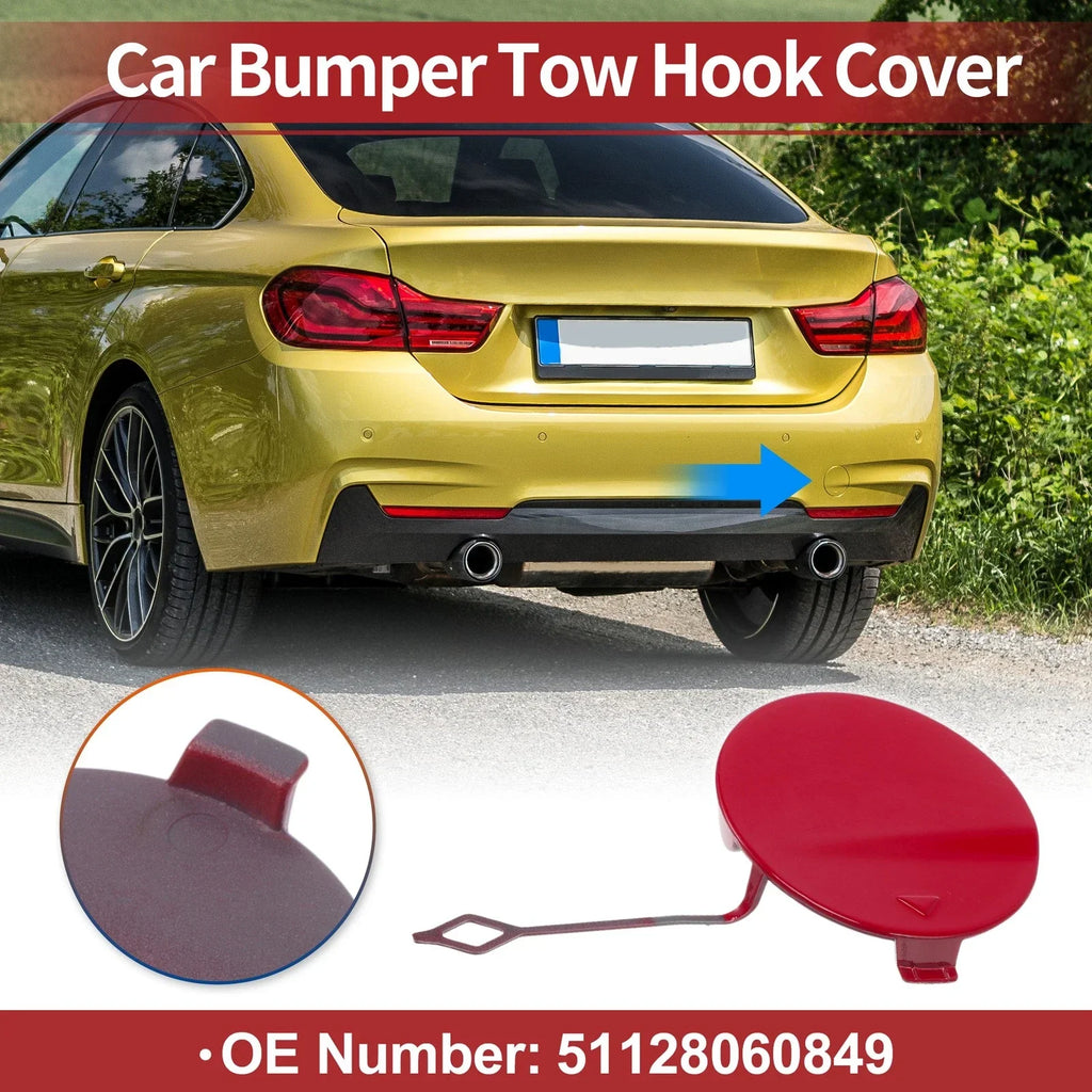Rear Bumper Tow Hook Cover for BMW 428i Red (2014-2016)