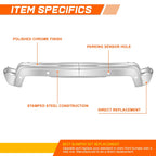 Front Bumper Face Bar for Chevrolet Silverado 1500 (2022–2024) w/ Sensor Holes