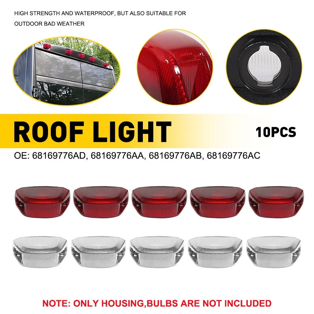 Set of 2 Smoked Cab Roof Marker Running Lights for Ram ProMaster 1500 2500 3500 (2014–2023)