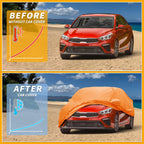 Waterproof All Weather Car Cover for Kia Forte  - Orange, Zipper