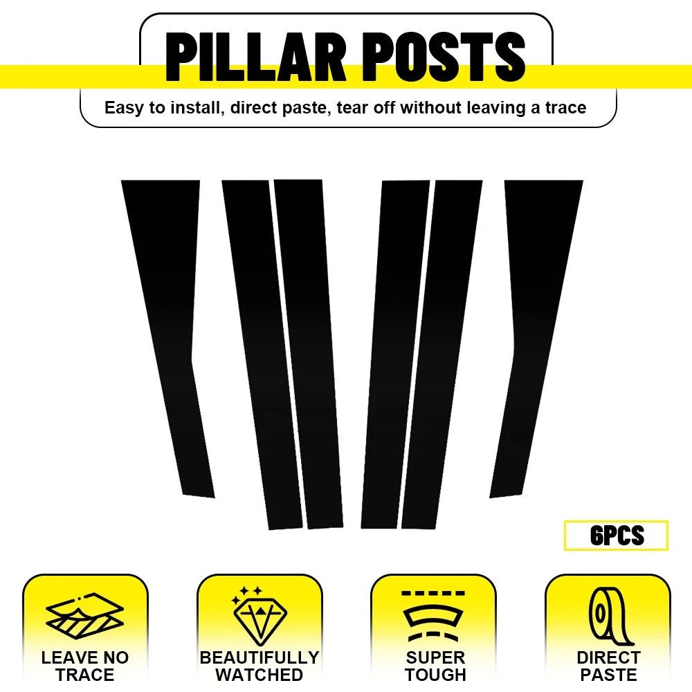 Glossy Black Door Pillar Post Side Cover Trim for Jeep Grand Cherokee (2011–2021)