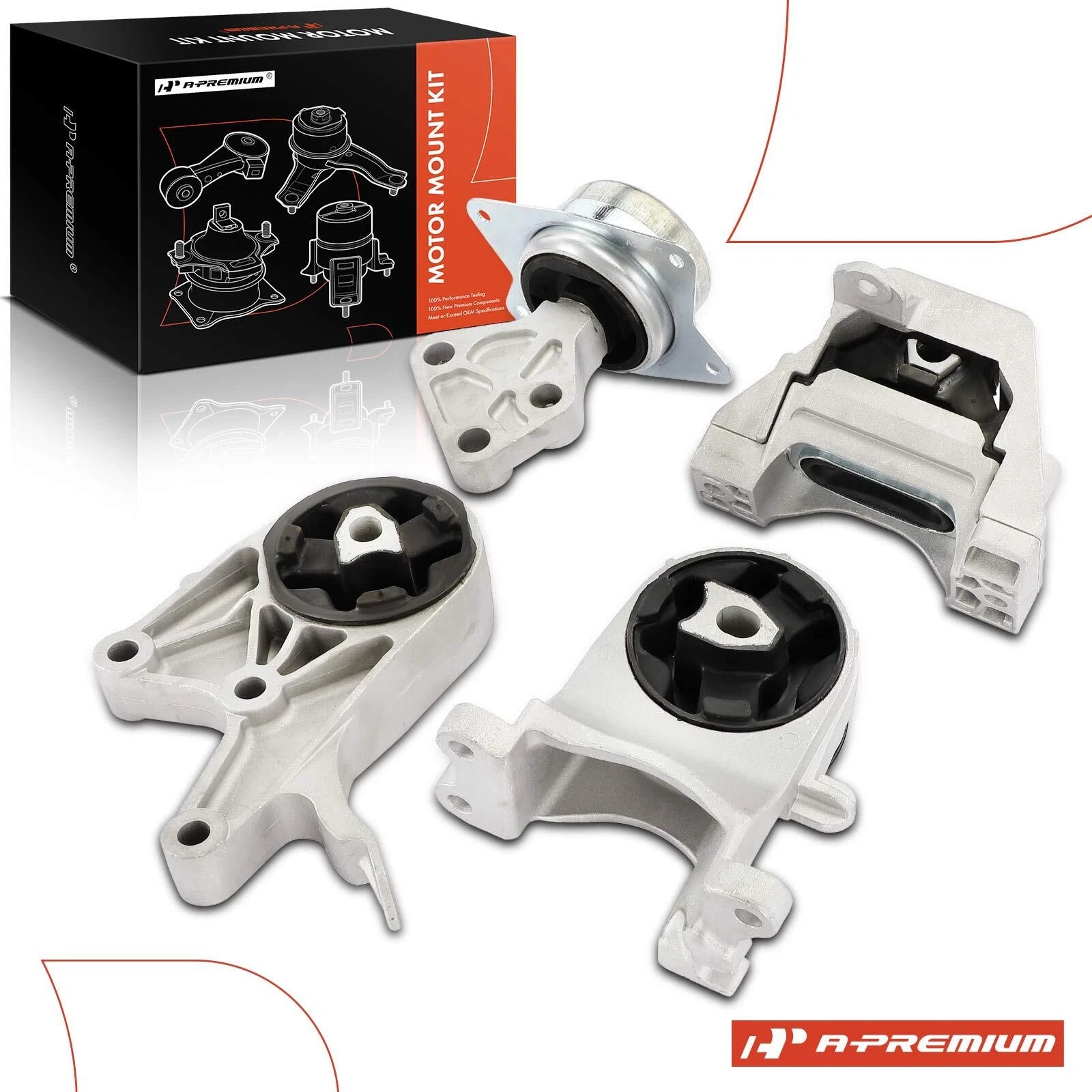 Set of 4 Engine Motor & Transmission Mounts for Chevy Malibu (2009–2012)
