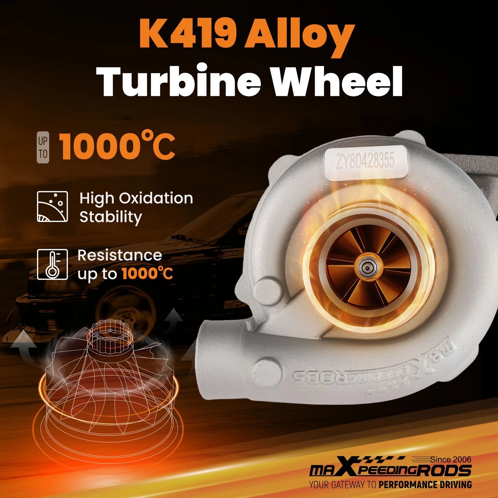 T3 T4 T04E Billet Turbocharger 0.63 A/R 5-Bolts Exhaust (400+HP)
