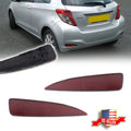 2X Red Lens Rear Bumper Reflector Lights for Toyota Yaris (2012–2014)
