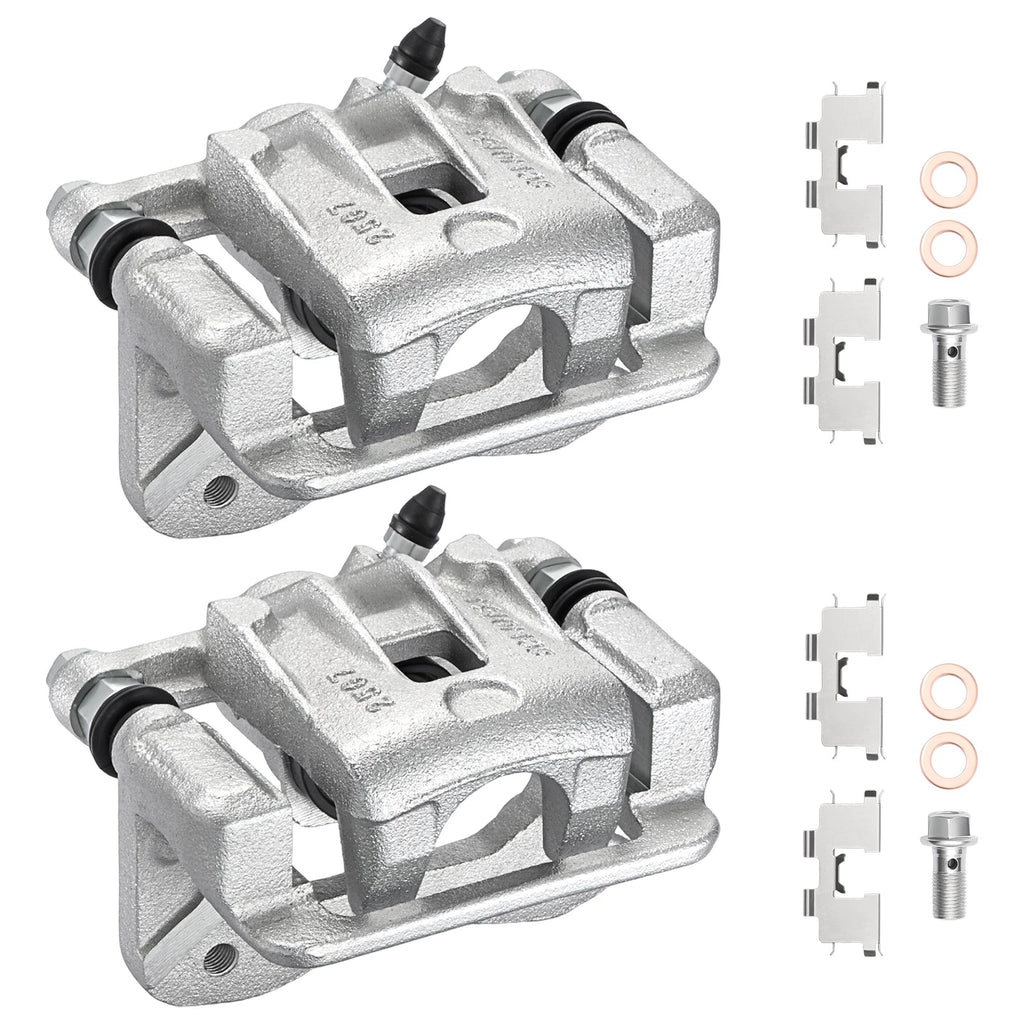 Pair Rear Disc Brake Calipers w/ Brackets for Hyundai Sonata (2006–2008) Azera (2006–2009)