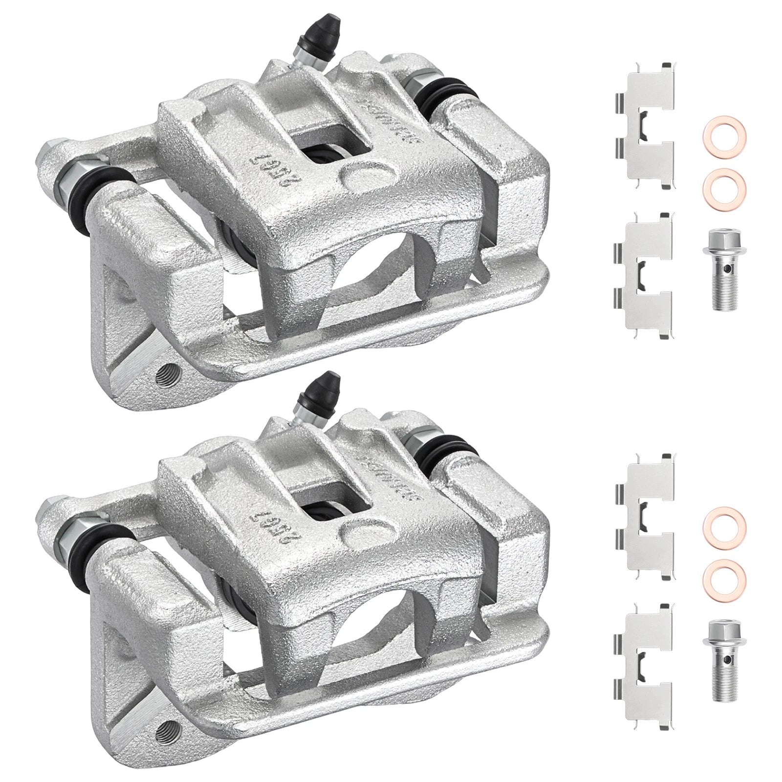 Pair Rear Disc Brake Calipers w/ Brackets for Hyundai Sonata (2006–2008) Azera (2006–2009)