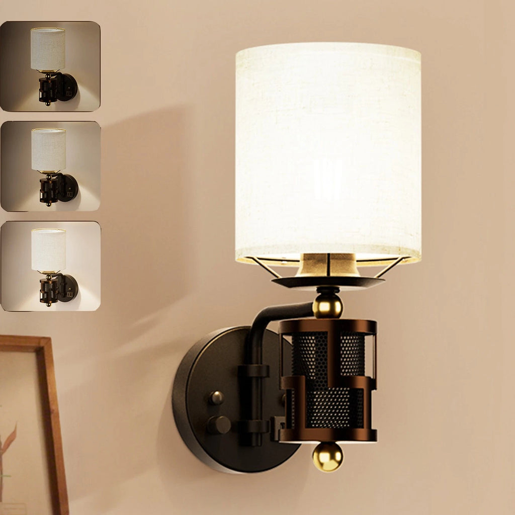 Vintage Dimmable Wall Sconce for HYMELA (Charge Port, Bronze)