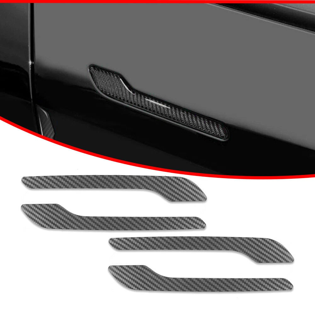 Set of 4 Door Handle Cover Trims for Tesla Model 3 & Y (2017–2023) Carbon Fiber Look