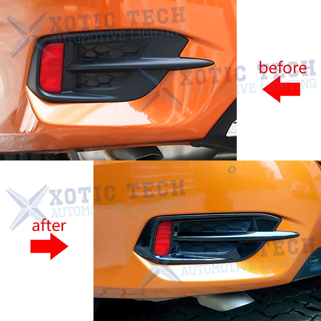Carbon Fiber ABS Rear Tail Light Bezel for Honda Civic 2016-2021 Sedan